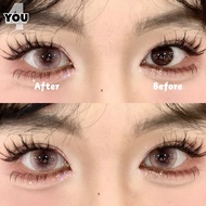 4YOU Lens【Comic Eyes】(0.00~-8.00)Pink Coloured Contact Lenses+Free Lens Case Big Doll Eyes 1 Pair Co