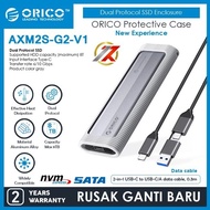ORICO AXM2S-G2-V1-GY DUAL PROTOCOL M.2 NVMe & M.2 NGFF/M.2 SATA SSD Enclosure with Silicone Protecti