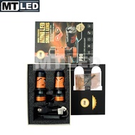 MT LED หลอดไฟหน้า H4 Bi-led Laser Projector F90 6000K แสงขาว สว่างมาก มีเลเซอร์ 1คู่  * F90 -สีส้ม*