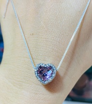 Dây chuyền mic charm Pandora đính đá pha lê lấp lánh hình trái tim bạc s925 dễ thương