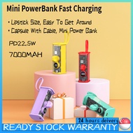 SG[In Stock]  Mini PowerBank 22.5W Fast Charging 7000mAh Portable Lightweight With Type-C Cable Multiple Interface
