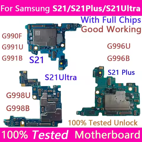 PLATE Working S21 G991U G991B S21 Plus G996B Mainbaord For Samsung Galaxy S21 Ultra G998B 5G Motherb