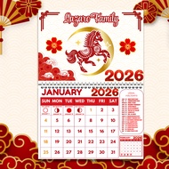 2026 WALL CALENDAR / YEAR OF THE HORSE CALENDAR /A3 SIZE WALL CALENDAR