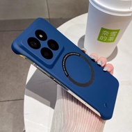 Luxury Borderless Magnetic PC Matte Phone Case for Mi 15 14 13 13T 12T 12 Pro 11 Poco F7 Ultra X7 X6