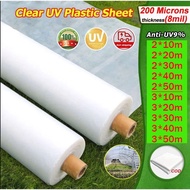 Length10m-50m UV Plastic Sheet ( 200 Microns) Plastic Sheeting Clear Greenhouse Film for Gardening