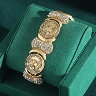 Vintage Distressed Copper Plated Ancient Coin Beauty Head Portrait Medieval Commemorative Coin Watch