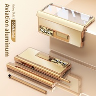 360เคสบานพับรวมทุกอย่างสำหรับ Samsung Galaxy Z Fold 4 Fold 3เคสพร้อมกระจกหน้าจอด้านหน้าทุกกรอบ Matel