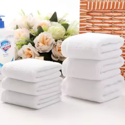 Good Quality White Cheap Face Towel Small Hand Towels Kitchen Towel Hotel Restaurant Kindergarten To