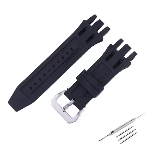 Rubber watch strap accessories compatible for INVICTA Black 26MM Men waterproof sports silicone wris