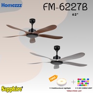 SAPPHIRE FM6227B DC Motor 62 inch Ceiling Fan with 5 blade (16 speed remote)