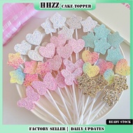 Sparkling Pink Love Star Pink Princess Girl Cake Decoration Plugin Baking Dessert Stand Insert