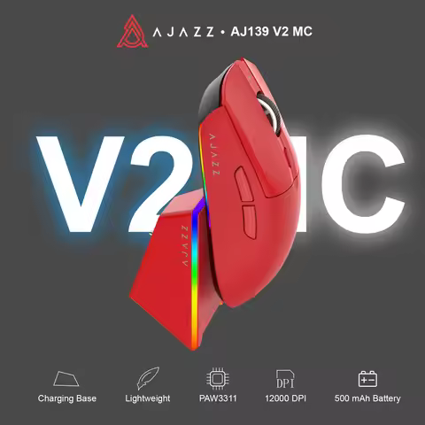 AJAZZ AJ139 V2 MC Symmetrical Ergonomic Wired Gaming Mouse, High Accuracy Sensor, Durable Switch Lig