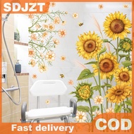 SDJZT สติกเกอร์ผนังทานตะวันขนาดใหญ่ตกแต่งกระจกโปสเตอร์ PVC Wall decals