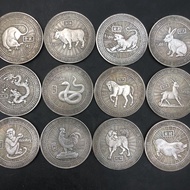 One Coin 12 Pieces Ray Silver Dollar Big Silver Coin 3.9 Full Set Collector's Edition Zodiac Zodiac