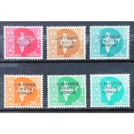 [STM 434-B] Indian Police Forces in Congo 1962 India Postage Stamps Overprinted -6v complete set- (mint) stamp/setem