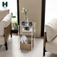 Homyl Acrylic Side Table 3 Tier End Table Clear NightStand Table Small Bedside Table Modern Accent E