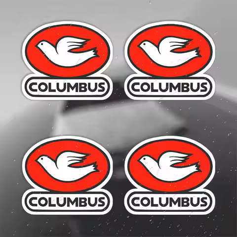 Columbus Bike Frame Retro Sticker Set (4 Sheets) - Gives a nostalgic red design with the words "Colu