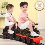 復古寶寶可坐人電動小火車套裝兒童軌道車四輪童車男女孩玩具