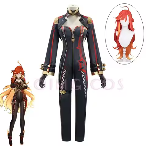 Genshin Impact Mavuika Cosplay Costume Uniform Anime Wig Halloween Costumes for Men Game