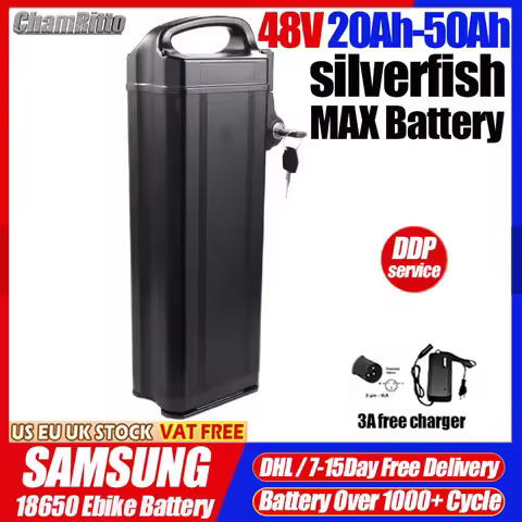 Electric Bike Battery 48V 30Ah 40Ah 50Ah Folding SilverFish E bike Batteries For Fiido T1 Cargo T1 P