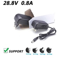 28.8V 0.8A Battery Filled With Self-Stop Change Fishing Light Flashlight Charger UK EU Plug 5.5*2.1M