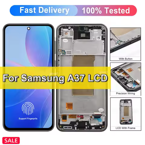 OLED A37 Display Screen, For Samsung A37 5G A376E A376B A376U LCD Display with Frame Touch Screen Di