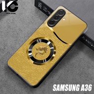 HP Casing SAMSUNG A36 Softcase SAMSUNG A36 Case Glossy Casing Shiny Glass Protector Mobile Phone Acc
