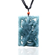 藍水翡翠關聖帝君關公項鍊 | 天然翡翠A貨 | 送禮