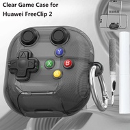 for Huawei FreeClip 2 Wireless Earbuds Clear Game Case, Classic Game Player Design with 3D Button TP