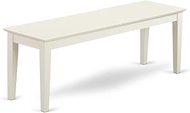 East West Furniture CAB-LWH-W Capri Dining Table Bench with Solid Wood Seat, 51x15x18 Inch, Linen Wh