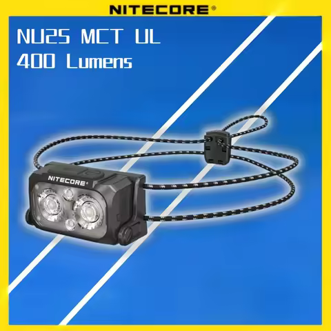 NITECORE NU25 MCT UL Headlamp 2025 MCT Model 400 lumens Running head light Red/White/High color outd