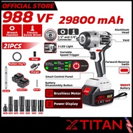 XTITAN 988VF 2 Batteries Electric Impact Wrench Heavy Duty Cordless Impact Wrench Cordless Electric 