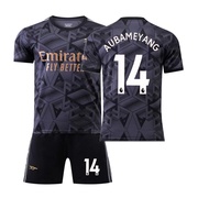 22-23 Arsenal Black Away Football Shirt Sports Kit Men 14 Aubameyang Home Children