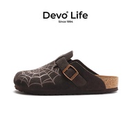 Devo | รองเท้าแตะแบบครึ่งปิดสำหรับสุภาพสตรี ใช้คอร์ก