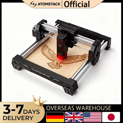 AtomStack Swift Mini Portable Laser Engraver 135x145mm Diode Laser Cutter with AI Art Generator for 