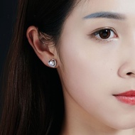 Ff Diamond-Studded Love Pearl Earrings All-Match 2023 High-End Temperament Trendy Earrings Elegant E