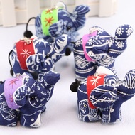 Tie-dye Baby Elephant Blue Dye Baby Elephant Dahlia Ethnic Style Handmade Fabric Thai Baby Elephant 