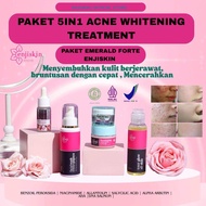 Skincare wajah Paket Emerald Enjiskin Untuk Acne Whitening Glowing Flek untuk kulit Susah putih