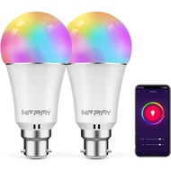 WiFi Smart Bulb, Infray B22 Bayonet 9W Smart Light Bulb Compatible with Amazon Alexa and Google Home