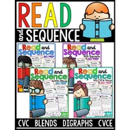 Worksheet Read and Sequence (The Bundle) CVC CVCe Blends and Divisions English Practice Exercises