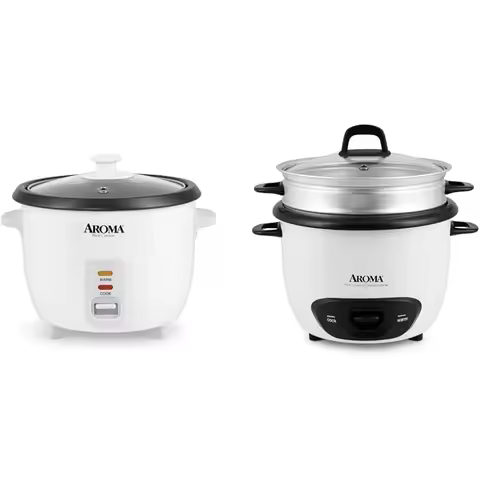 6-cup cooked 1.5 Qt. One Touch Rice Cooker White 14-cup (cooked) (7-cup uncooked) Pot Style Rice Coo