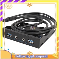 【W】3.5" 20Pin to 2 USB 3.0 Port HUB HD Audio PC Floppy Expansion Front Panel PC Floppy Expansion Fro