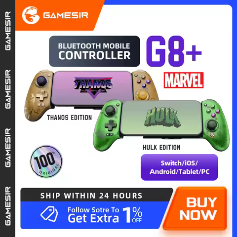 GameSir G8 Plus Bluetooth Gamepad Limited Edition Marvel Thanos Mobile Gaming Controller Hall Effect