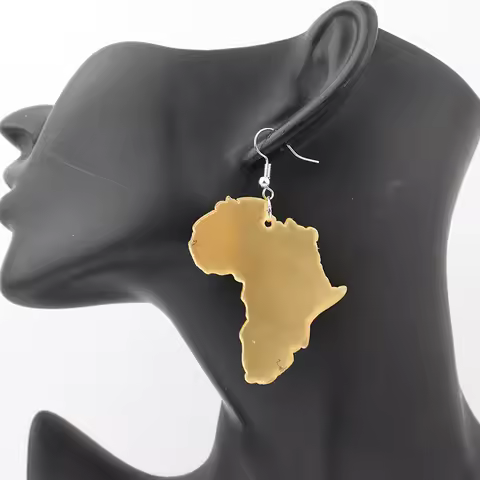 5cm Size Acrylic Drop Africa Map earrings