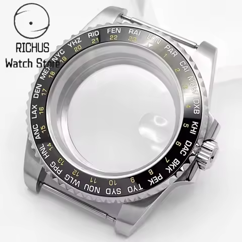 RICHUS 40mm Watch Case GMT Bezel Fit NH35 NH36/ETA2824 PT5000/Miyota82 Series DG2813/3804 Automatic 