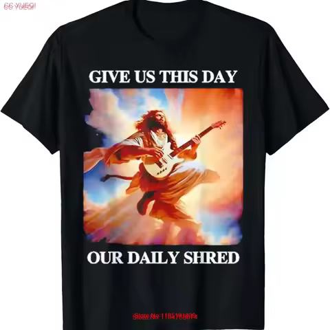 Give Us This Day Our Daily Shred Jesus Guitar T Shirt vintage Washed fashion Comfortable Breathable 