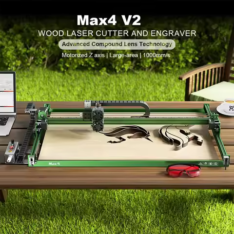 Max 4 V2 Laser Engraver 1000MM/S, 24W, for Cutting Wood, Stone, Glass, and MDF (Medium-Density Fiber
