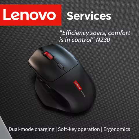 Lenovo N230 Ergonomic Wireless Mouse 2.4g Silent Portable Battery-Powered Mouse for Office and Home 