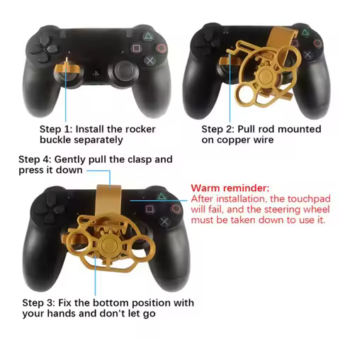 CJSD-2X Gaming Racing Wheel Mini Steering Game Controller For Sony Playstation PS4 3D Printed Access