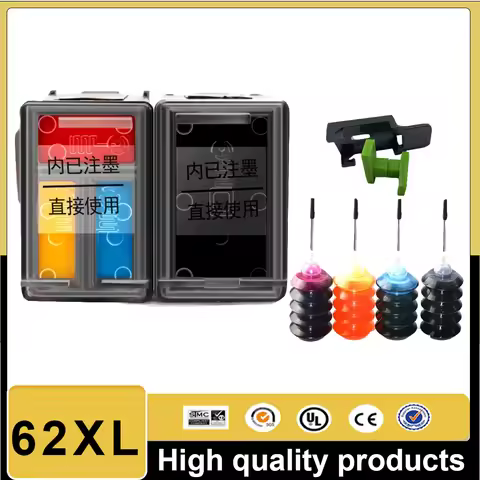 62XL Replacement for HP 62 XL hp62 Ink Cartridge for Officejet 200 200c 250 250c 258 5740 5742 5745 